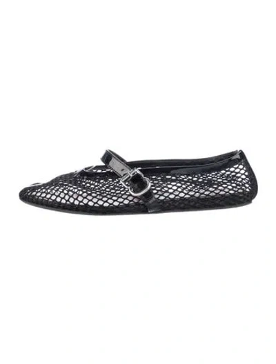 Pre-owned Alaïa Mesh Mesh Accents Mary Jane Flats In Black