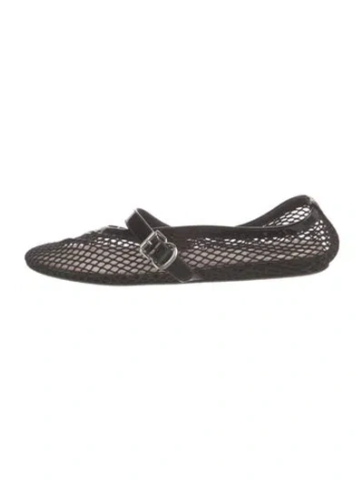 Pre-owned Alaïa Mesh Mesh Accents Mary Jane Flats In Black