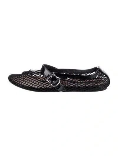 Pre-owned Alaïa Mesh Mesh Accents Mary Jane Flats In Black