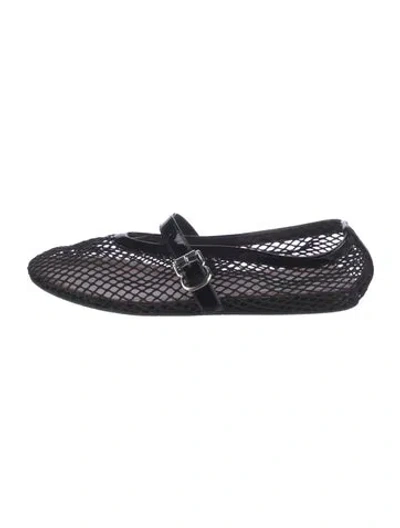 Pre-owned Alaïa Mesh Mesh Accents Mary Jane Flats In Black