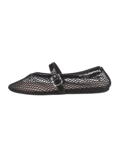 Pre-owned Alaïa Mesh Mesh Accents Mary Jane Flats In Black