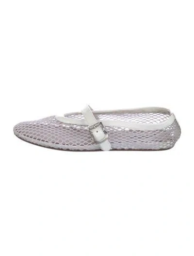 Pre-owned Alaïa Mesh Mesh Accents Mary Jane Flats In White