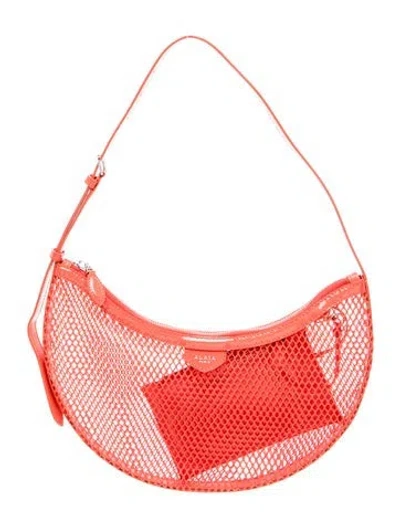 Pre-owned Alaïa Mesh One Piece Demi Lune In Orange