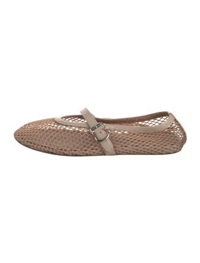 Pre-owned Alaïa Mesh Patterned Ballet Flats In Neutrals