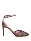 Alaïa High Dark Red Mesh Pumps In Brown