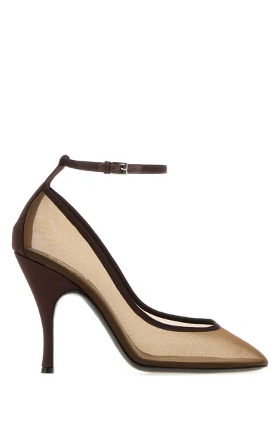Alaïa Alaia Mesh Pumps With 10 Cm Heel In Brown