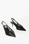 Alaïa Mesh Slingbacks With Patent Leather Details 5cm In Black