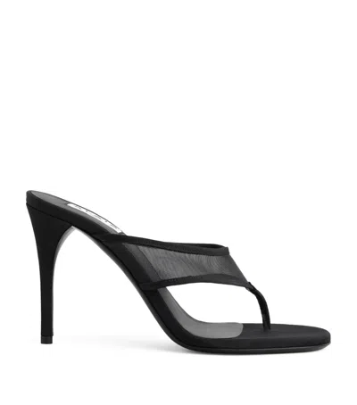 Alaïa Mesh Thong Mules 90 In Black