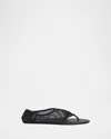 Alaïa Black Fishnet Fabric Thing Sandals In Black