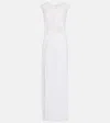 Alaïa Mesh-trimmed Maxi Dress In Gray