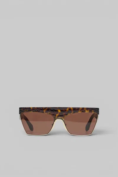 Alaïa Metal And Acetate Sunglasses In Brown