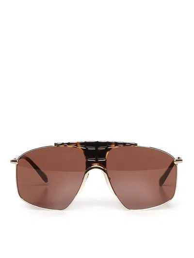 Alaïa Metal Butterfly Sunglasses In Brown