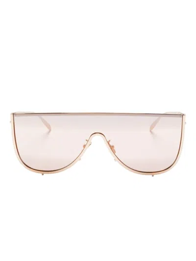 Alaïa Metal Mask Sunglasses In Gold