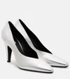 Alaïa Cone Pumps In Laminated Leather In Silver