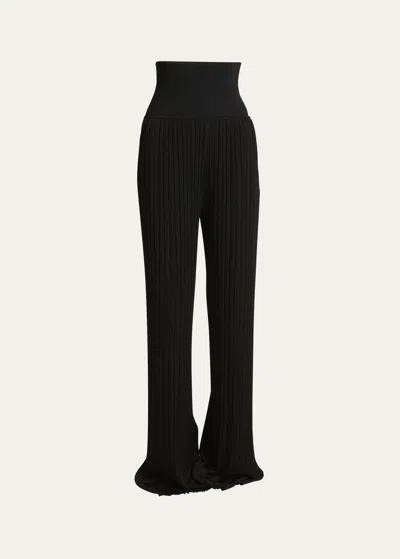 Alaïa Micro Pleat Trousers In Black