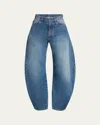 Alaïa Mid-rise Wide-leg Barrel Jeans In Bleu Vintage