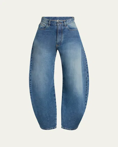 Alaïa Mid-rise Wide-leg Barrel Jeans In Black