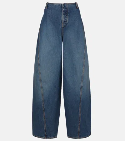 Alaïa Mid-rise Wide-leg Jeans In Blue