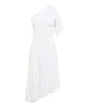Alaïa White Asymmetrical Knit Dress In White