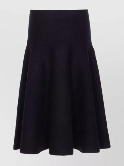 ALAÏA MIDI FLARED KNIT SKIRT HIGH WAIST