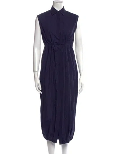 Pre-owned Alaïa Midi Length Dress In Blue