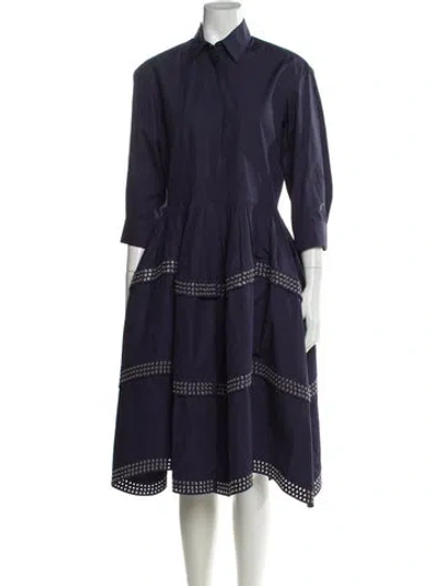 Pre-owned Alaïa Midi Length Dress In Blue