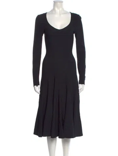 Pre-owned Alaïa Alaia Midi Length Dress In Blue