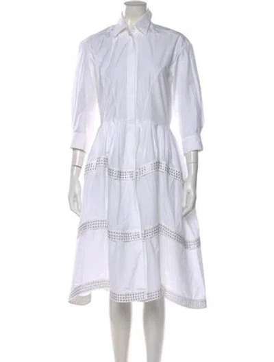 Pre-owned Alaïa Midi Length Dress In White
