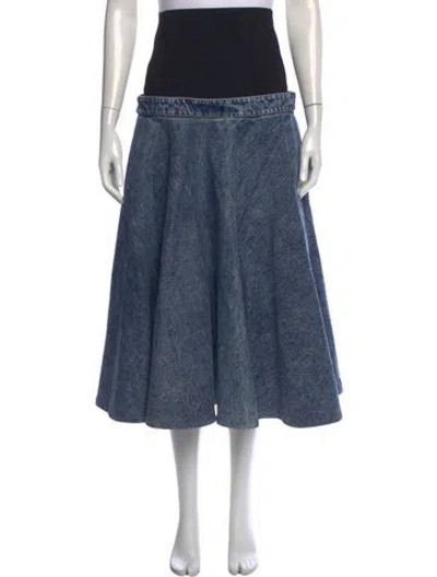 Pre-owned Alaïa Midi Length Skirt In Blue