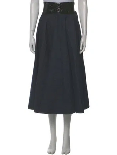 Pre-owned Alaïa Midi Length Skirt In Gray