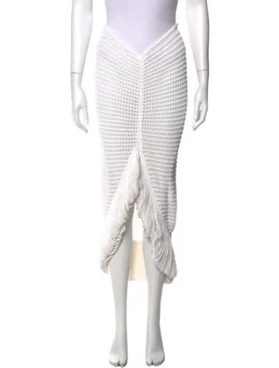 Pre-owned Alaïa Midi Length Skirt W/ Tags In White