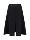 Alaïa Midi Flared Knit Skirt High Waist In Black