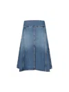 Alaïa Denim Midi Skirt In Blue