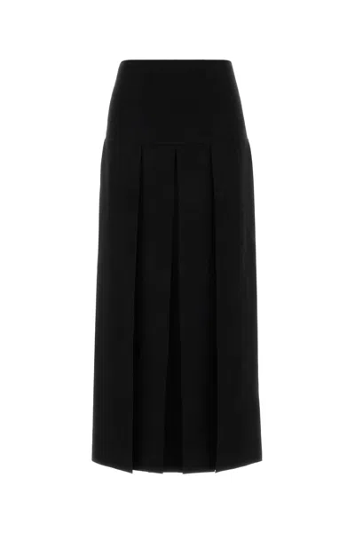 Alaïa Alaia Midi Skirt Textured Pleats In Black