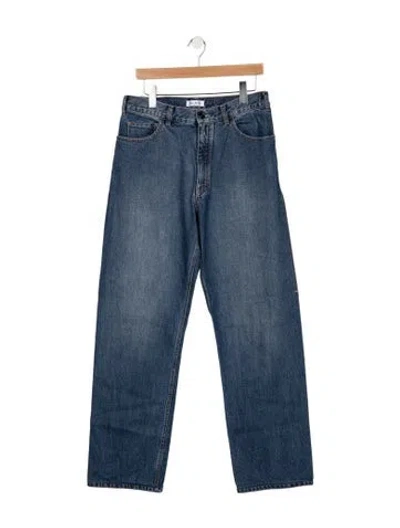 Pre-owned Alaïa Mid-rise Straight Leg Jeans In Blue