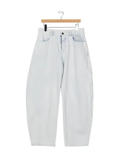 Pre-owned Alaïa Mid-rise Wide Leg Jeans In Blue