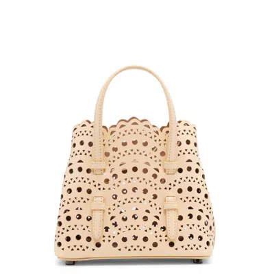 Alaïa Mina 16 Vague Dune Tote Bag In Beige