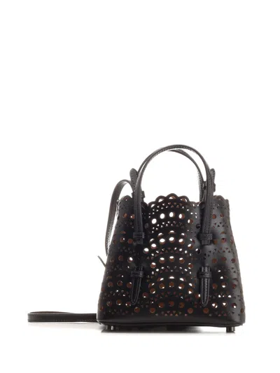 Alaïa Mina 16 Vienne Vague Black Tote Bag