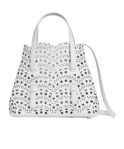 Alaïa Laser-cut Tote Bag In White