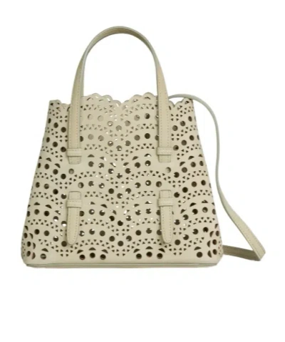 Alaïa Mina 20 Bag In Vienne Wave Nubuck In Brown