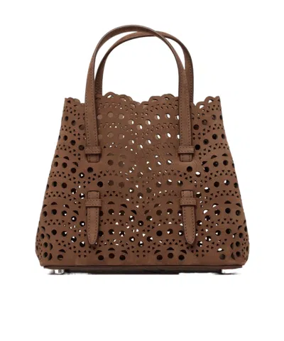 Alaïa Mina 20 Handbag In Brown