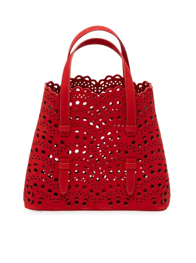 Alaïa Mina 20 In Nubuck In Red