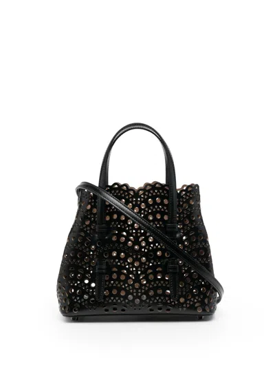 Alaïa Mina 20 Leather Handbag In Black