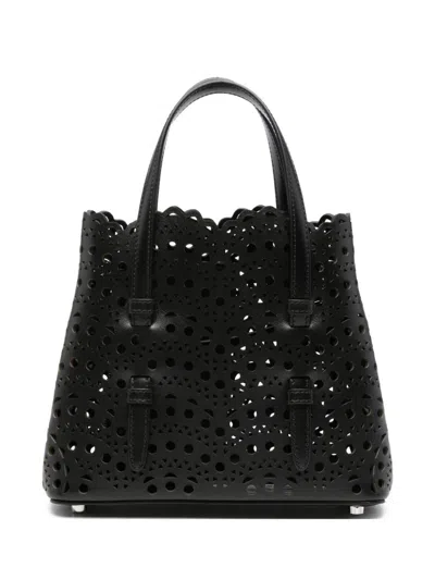 Alaïa Mina 20 Leather Handbag In Black