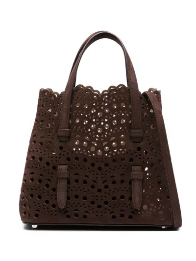 Alaïa Mina 20 Leather Handbag In Brown