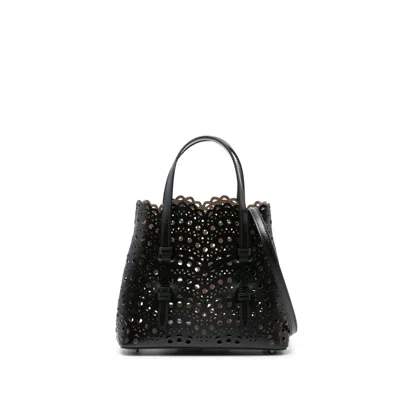 Alaïa Mina 20 Leather Tote Bag In Black