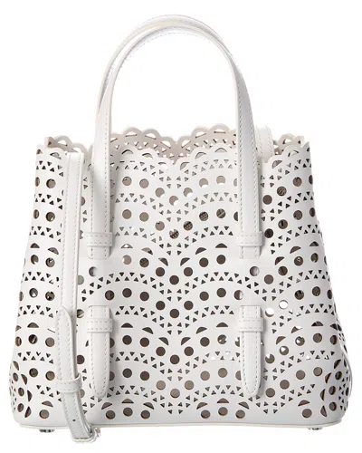Alaïa Mina 20 Leather Tote In White