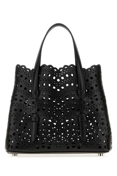 Alaïa Alaia Mina 20 Mini Leather Handbag With Silver-tone Hardware In Black
