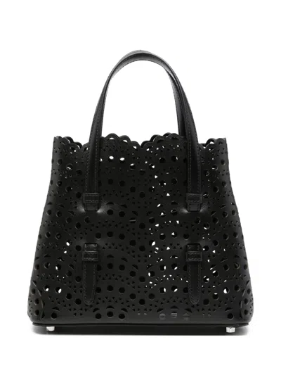 Alaïa Alaia Mina 20 Mini Tote Bag In Noir