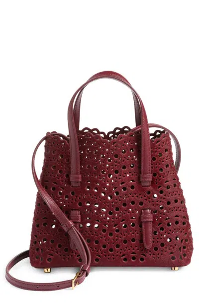 Alaïa Mina 20 Perforated Genuine Calf Hair Tote In Red